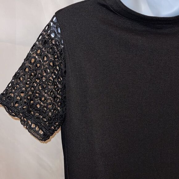 Black tunic blouse with lace sleeves Size 2XL - Picture 8 of 10